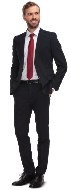 smiling businessman in a suit